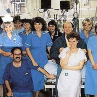 Life savers. The ward 21 ICU team who saved us both, along with the Big Man Upstairs. Highlighted - Senior Sister Fran, whom I married two years later.